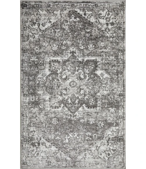 Loomaknoti Rhane Alemern Gray/Cream ER019 3 ft. 3” X 5 ft. 3” Rectangle Rug