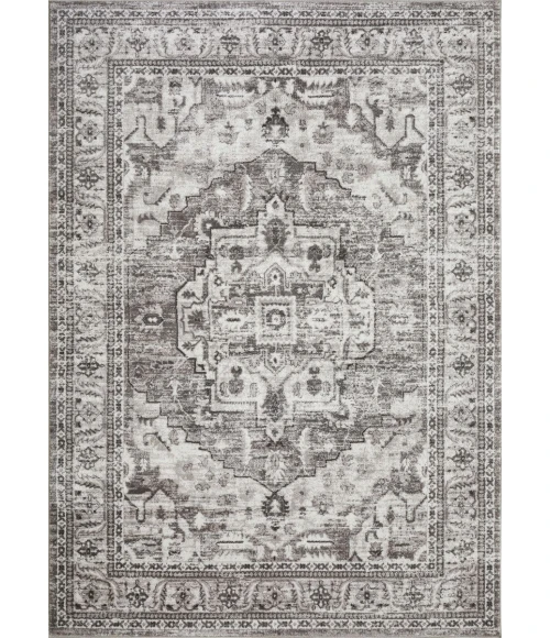 Loomaknoti Rhane Alvner Gray/Cream ER018 6 ft. 7” X 9 ft. 2” Rectangle Rug