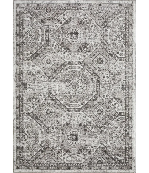 Loomaknoti Rhane Alvezi Gray/Cream ER017 9 ft. 10 in. X 12 ft. 10 in. Rectangle Rug