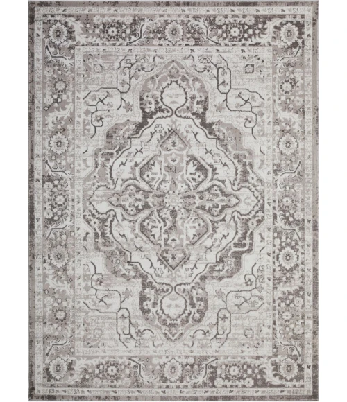 Loomaknoti Rhane Valok Gray/Cream ER003 7 ft. 10 in. X 9 ft. 10 in. Rectangle Rug