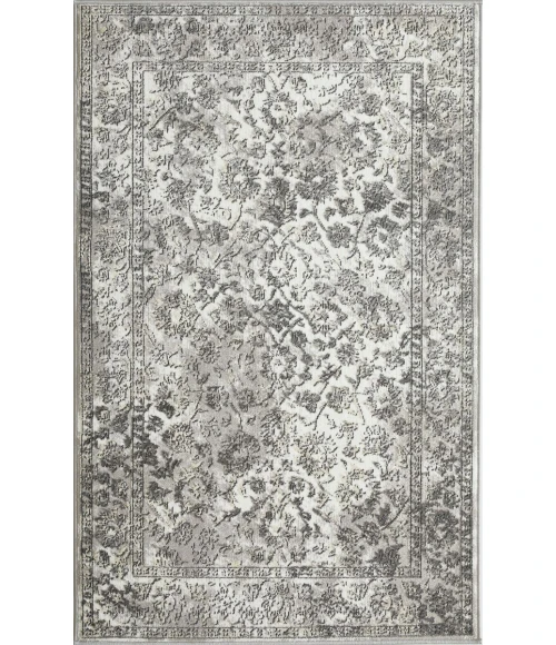 Loomaknoti Aysal Alazah Cream/Gray EAY001 3 ft. 3 in. X 5 ft. 3 in. Rectangle Rug