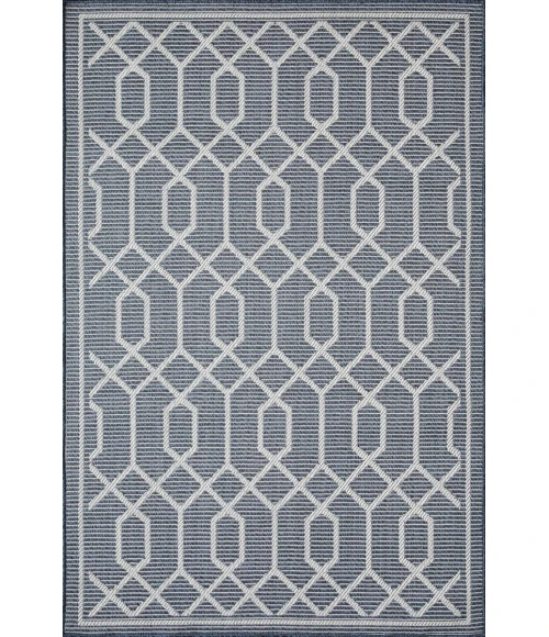 Loomaknoti Breyleigh Chendler Blue/Cream EB001 4 ft. X 6 ft. Rectangle Rug