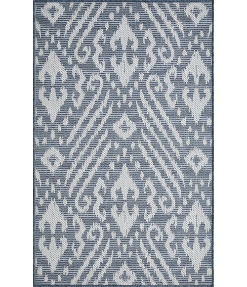 Loomaknoti Breyleigh Calitrah Blue/Cream EB005 3 ft. X 5 ft. Rectangle Rug