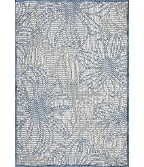 Loomaknoti Breyleigh Cerimia Cream/Blue EB007 2 ft. X 3 ft. Rectangle Rug