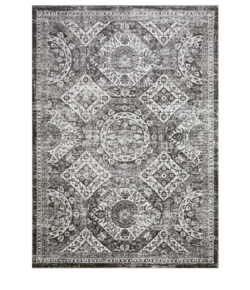 Loomaknoti Rhane Alvezi Gray/Cream ER017 6 ft. 7” X 9 ft. 2” Rectangle Rug