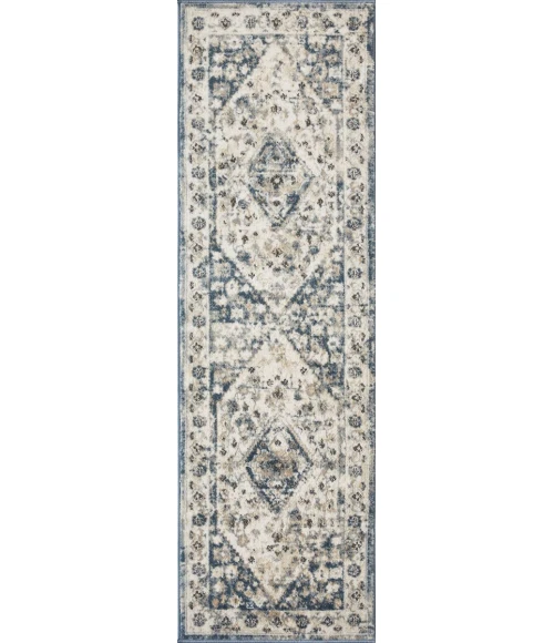 Loomaknoti Kehleigh Zofionz Blue/Cream EK004 2 ft. X 6 ft. 7 in. Rectangle Rug