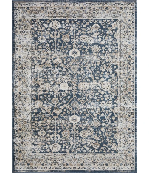 Loomaknoti Kehleigh Oviel Blue/Cream EK013 7 ft. 10 in. X 9 ft. 10 in. Rectangle Rug