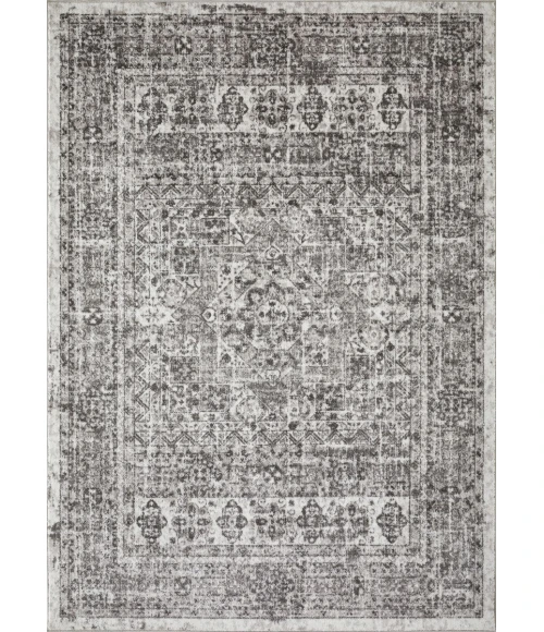 Loomaknoti Rhane Aberd Gray/Cream ER007 6 ft. 7” X 9 ft. 2” Rectangle Rug