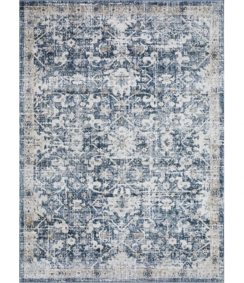 Loomaknoti Kehleigh Azbailie Blue/Cream EK015 6 ft. 7 in. X 9 ft. 2 in. Rectangle Rug