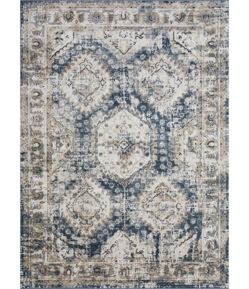 Loomaknoti Kehleigh Auborn Blue/Cream EK011 7 ft. 10 in. X 9 ft. 10 in. Rectangle Rug