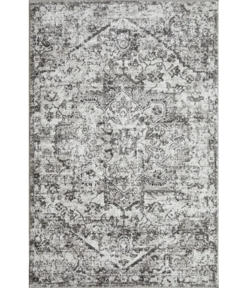 Loomaknoti Rhane Alemern Gray/Cream ER019 4 ft.  X 6 ft.  Rectangle Rug
