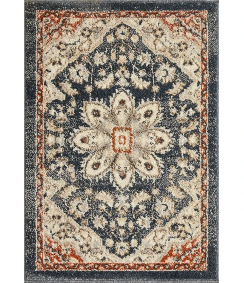 Loomaknoti Malanie Charler Blue/Beige EM002 2 ft. X 3 ft. Rectangle Rug