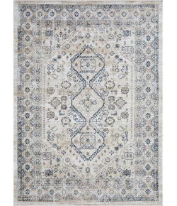 Loomaknoti Kehleigh Awester Cream/Blue EK018 7 ft. 10 in. X 9 ft. 10 in. Rectangle Rug