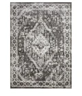 Loomaknoti Rhane Adleigh Gray/Cream ER012 6 ft. 7” X 9 ft. 2” Rectangle Rug