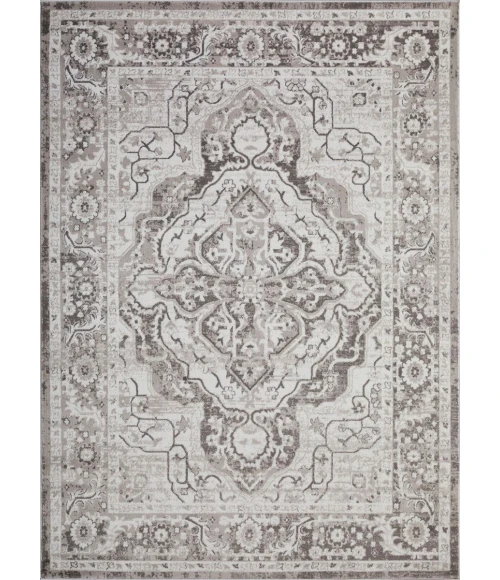 Loomaknoti Rhane Valok Gray/Cream ER003 6 ft. 7 in. X 9 ft. 2 in. Rectangle Rug