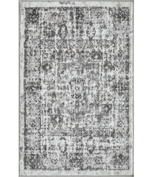 Loomaknoti Rhane Aberd Gray/Cream ER007 2 ft.  X 3 ft.  Rectangle Rug