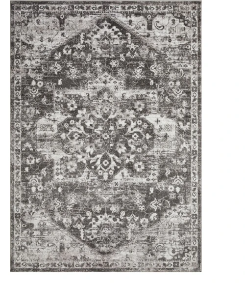 Loomaknoti Rhane Alemern Gray/Cream ER019 6 ft. 7” X 9 ft. 2” Rectangle Rug