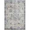 Loomaknoti Kehleigh Aylesh Cream/Blue EK016 6 ft. 7 in. X 9 ft. 2 in. Rectangle Rug