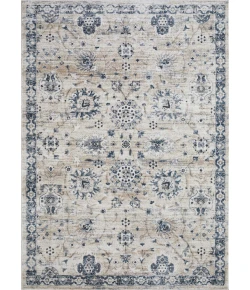 Loomaknoti Kehleigh Aylesh Cream/Blue EK016 6 ft. 7 in. X 9 ft. 2 in. Rectangle Rug