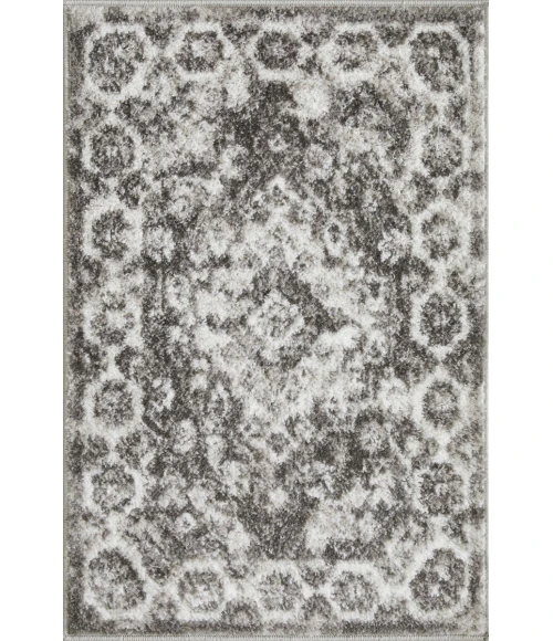 Loomaknoti Rhane Adleigh Gray/Cream ER012 2 ft.  X 3 ft.  Rectangle Rug
