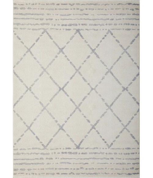 Loomaknoti Kissandrah Bennita Cream/Gray EKI006 6 ft. 7 in. X 9 ft. 2 in. Rectangle Rug