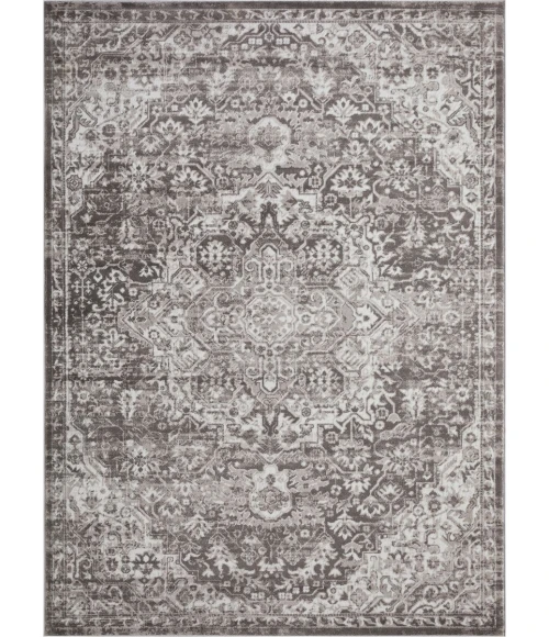 Loomaknoti Rhane Valeina Gray/Cream ER004 9 ft. 10 in. X 12 ft. 10 in. Rectangle Rug