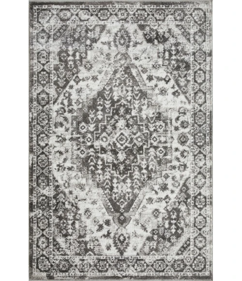 Loomaknoti Rhane Adleigh Cream/Gray ER012 4 ft.  X 6 ft.  Rectangle Rug