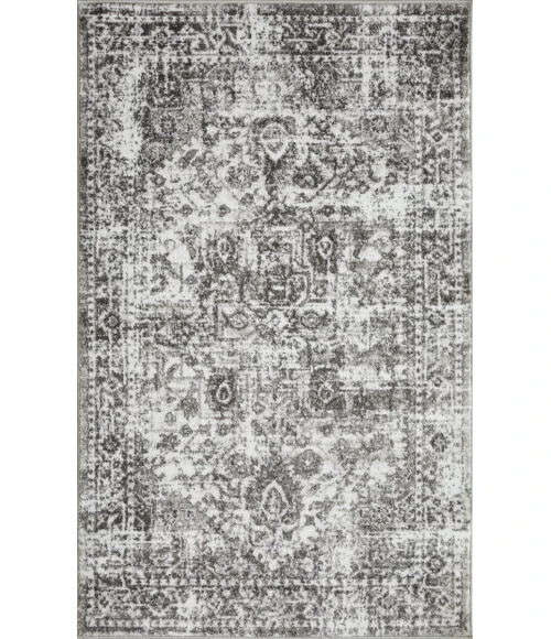 Loomaknoti Rhane Allory Gray/Cream ER014 3 ft. 3” X 5 ft. 3” Rectangle Rug