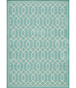 Loomaknoti Breyleigh Chendler Teal/Cream EB001 7 ft. 10 in. X 9 ft. 10 in. Rectangle Rug