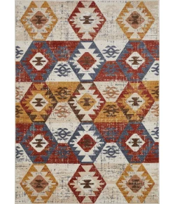 Loomaknoti Alsbrooke Bradin Cream/Orange EA003 7 ft. 10 in. X 9 ft. 10 in. Rectangle Rug