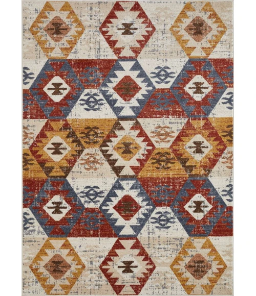 Loomaknoti Alsbrooke Bradin Cream/Orange EA003 7 ft. 10 in. X 9 ft. 10 in. Rectangle Rug