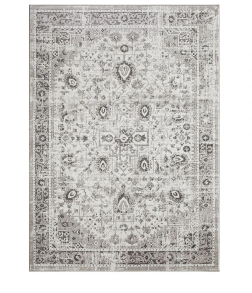 Loomaknoti Rhane Allory Gray/Cream ER014 6 ft. 7” X 9 ft. 2” Rectangle Rug