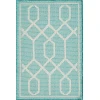 Loomaknoti Breyleigh Chendler Teal/Cream EB001 2 ft. X 3 ft. Rectangle Rug