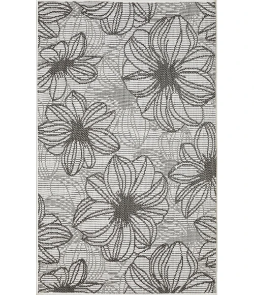Loomaknoti Breyleigh Cerimia Cream/Gray EB007 3 ft. X 5 ft. Rectangle Rug