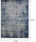 Loomaknoti Aysal Athna Cream/Blue EAY003 9 ft. 10 in. X 12 ft. 10 in. Rectangle Rug