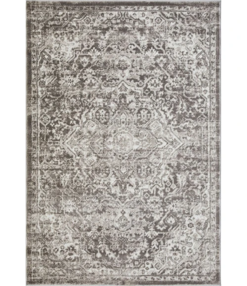 Loomaknoti Rhane Valeina Gray/Cream ER004 4 ft. X 6 ft. Rectangle Rug