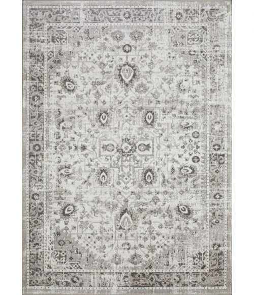 Loomaknoti Rhane Allory Gray/Cream ER014 6 ft. 7” X 9 ft. 2” Rectangle Rug
