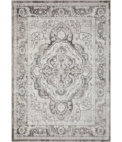 Loomaknoti Rhane Valok Gray/Cream ER003 5 ft. 3 in. X 7 ft. 3 in. Rectangle Rug