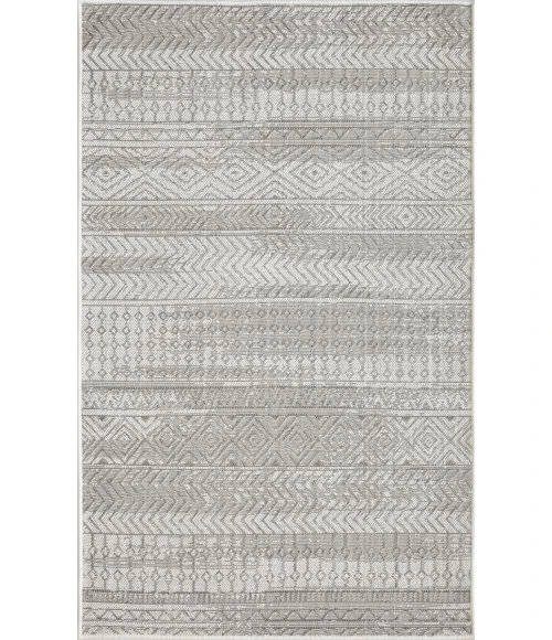 Loomaknoti Breyleigh Canderz Cream/Gray EB008 3 ft. X 5 ft. Rectangle Rug