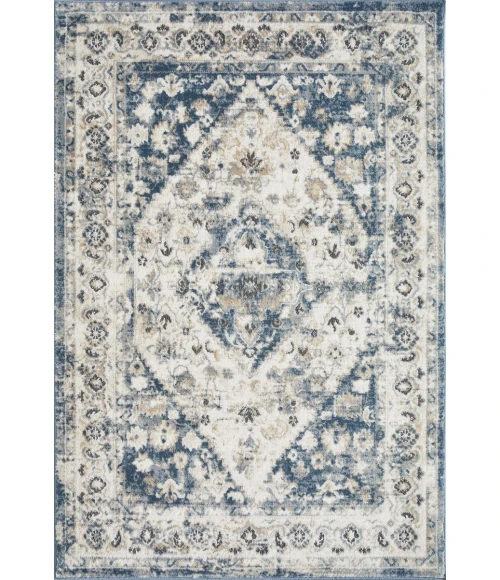 Loomaknoti Kehleigh Zofionz Blue/Cream EK004 4 ft. X 6 ft. Rectangle Rug