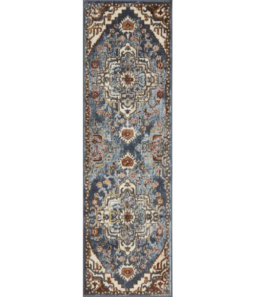 Loomaknoti Alsbrooke Zailorn Blue/Cream EA006 2 ft. X 6 ft. 7 in. Rectangle Rug