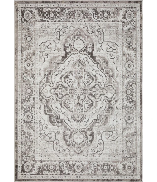 Loomaknoti Rhane Valok Gray/Cream ER003 5 ft. 3 in. X 7 ft. 3 in. Rectangle Rug