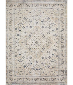 Loomaknoti Kehleigh Abrem Cream/Blue EK003 6 ft. 7 in. X 9 ft. 2 in. Rectangle Rug
