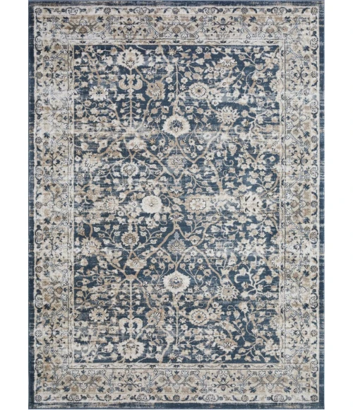 Loomaknoti Kehleigh Oviel Blue/Cream EK013 9 ft. 10 in. X 12 ft. 10 in. Rectangle Rug