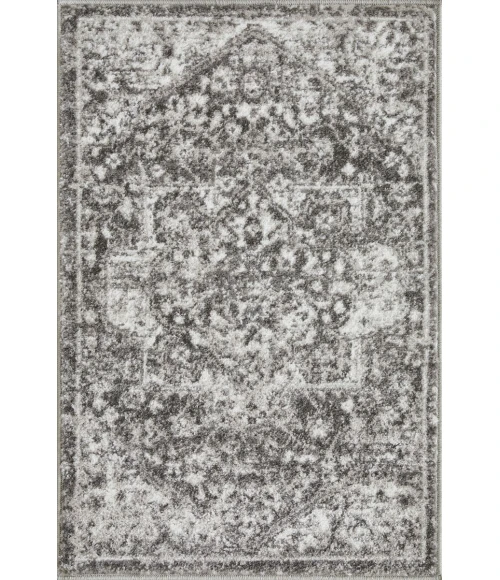 Loomaknoti Rhane Alemern Gray/Cream ER019 2 ft.  X 3 ft.  Rectangle Rug