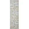 Loomaknoti Kehleigh Oviel Cream/Blue EK013 2 ft. X 6 ft. 7 in. Rectangle Rug