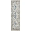 Loomaknoti Kehleigh Awester Cream/Blue EK018 2 ft. X 6 ft. 7 in. Rectangle Rug