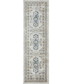 Loomaknoti Kehleigh Awester Cream/Blue EK018 2 ft. X 6 ft. 7 in. Rectangle Rug