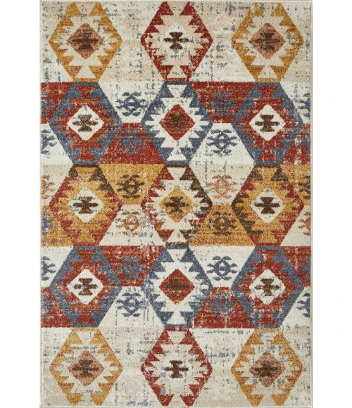 Loomaknoti Alsbrooke Bradin Cream/Orange EA003 4 ft. X 6 ft. Rectangle Rug