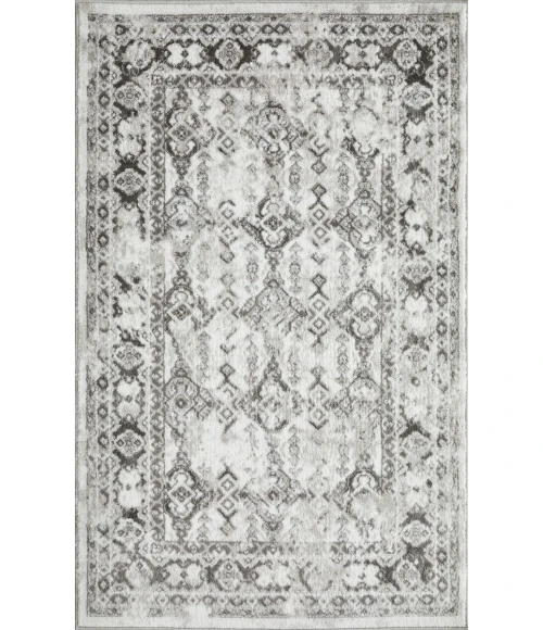 Loomaknoti Rhane Almurz Gray/Cream ER013 3 ft. 3” X 5 ft. 3” Rectangle Rug